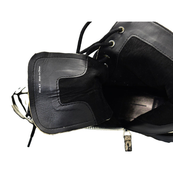 B0 Auth DOLCE VITA Gregor Zebra Print Real Calf Hair Hiker Boot Shoes Size 8.5 - Picture 7 of 8